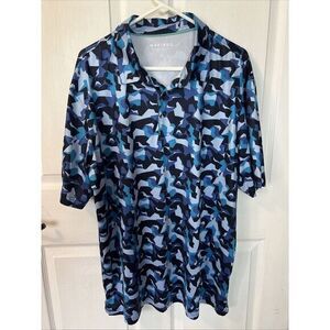 Maelreg Men's Size 2XL Short Sleeve‎ Performance Golf Polo Geometric Shirt